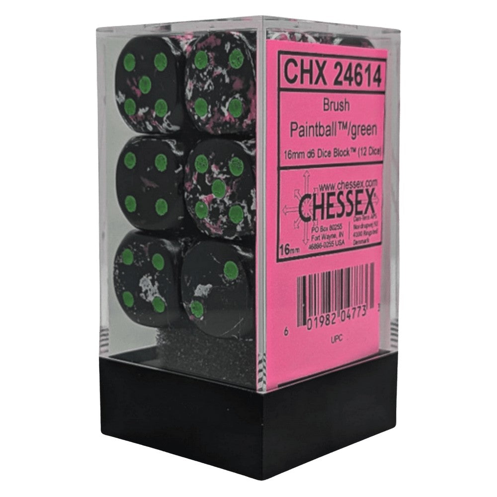 PREORDER U2 CHX 24614 Brush Paintball/green 16mm d6 Dice Block (12 dice)