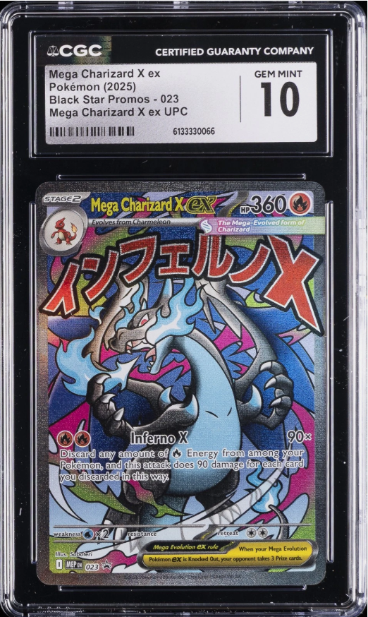 2025 Pokemon Mega Charizard X ex - 023 ME: Mega Evolution Promo (MEP) (CGC Graded 10 GEM MINT)