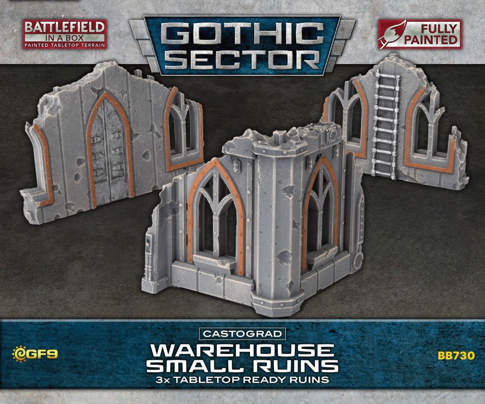 PREORDER Battlefield in a Box: Gothic Sector Castograd Warehouse Small Ruins