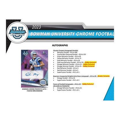 2023 Bowman University Chrome Football Hobby Box