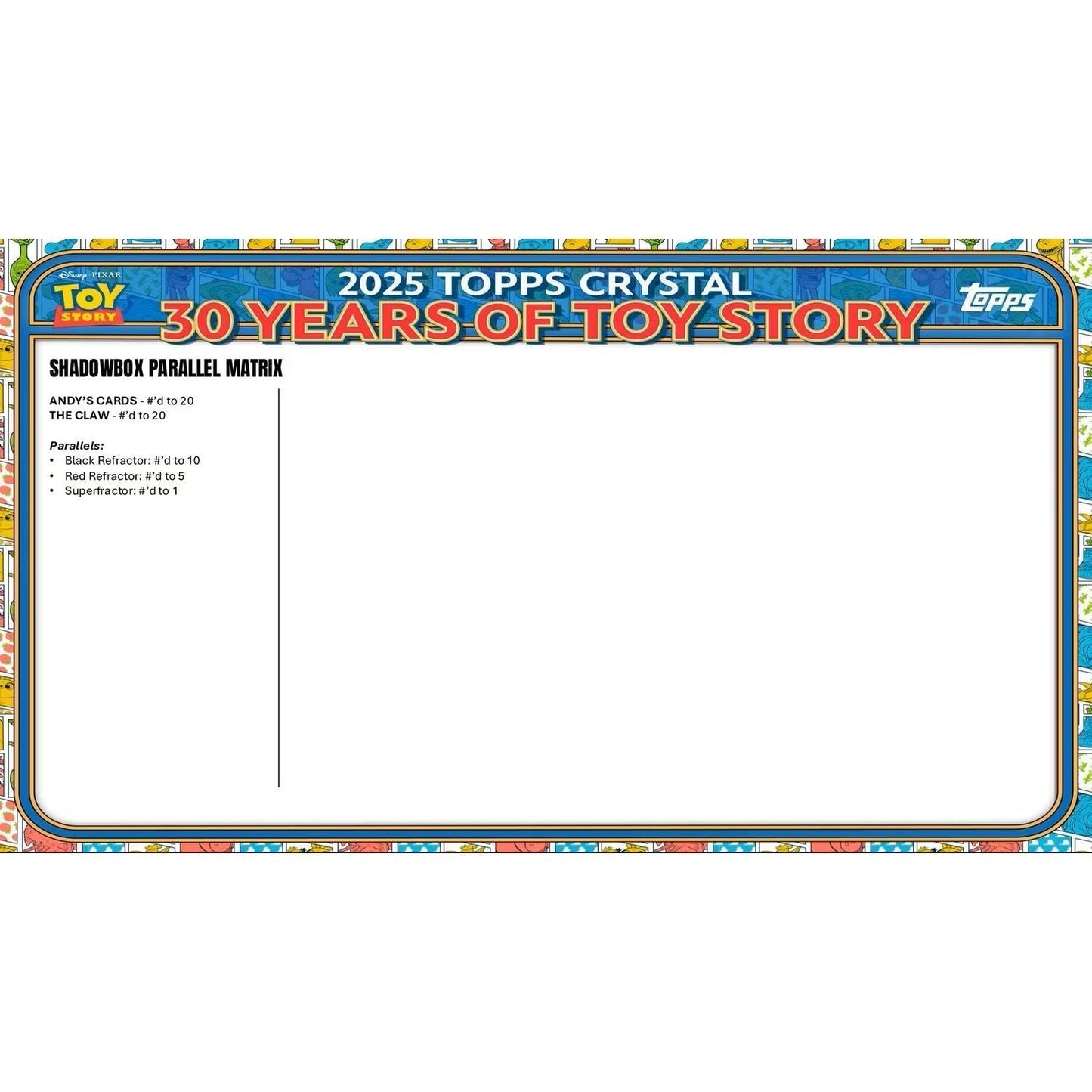 2025 Topps Pixar Crystal 30 Years of Toy Story Hobby Box