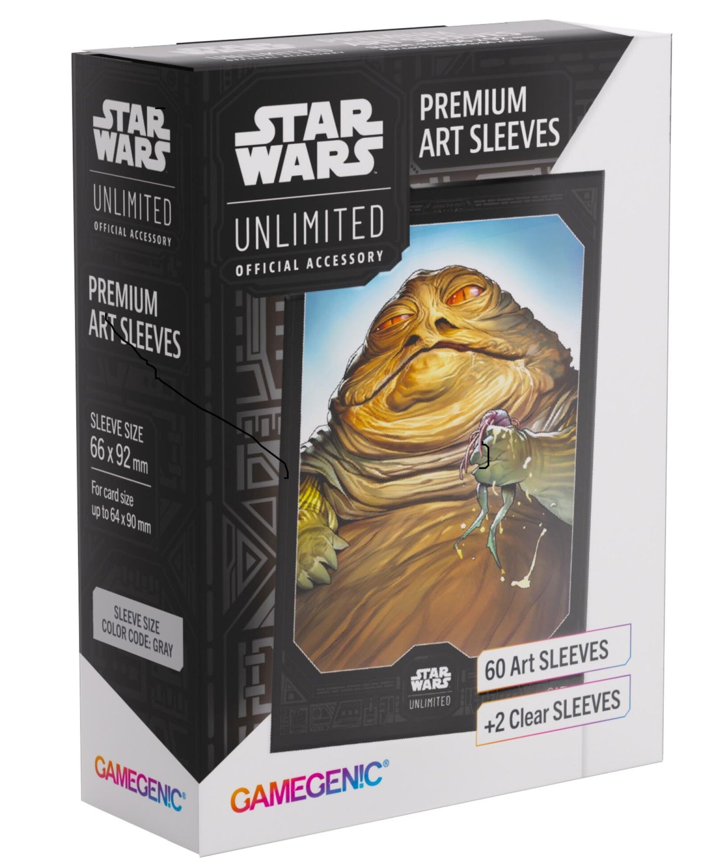 PREORDER Gamegenic Star Wars Unlimited Premium Art Sleeves - Jabba the Hutt (66mm x 92mm) (62 Sleeves Per Pack)