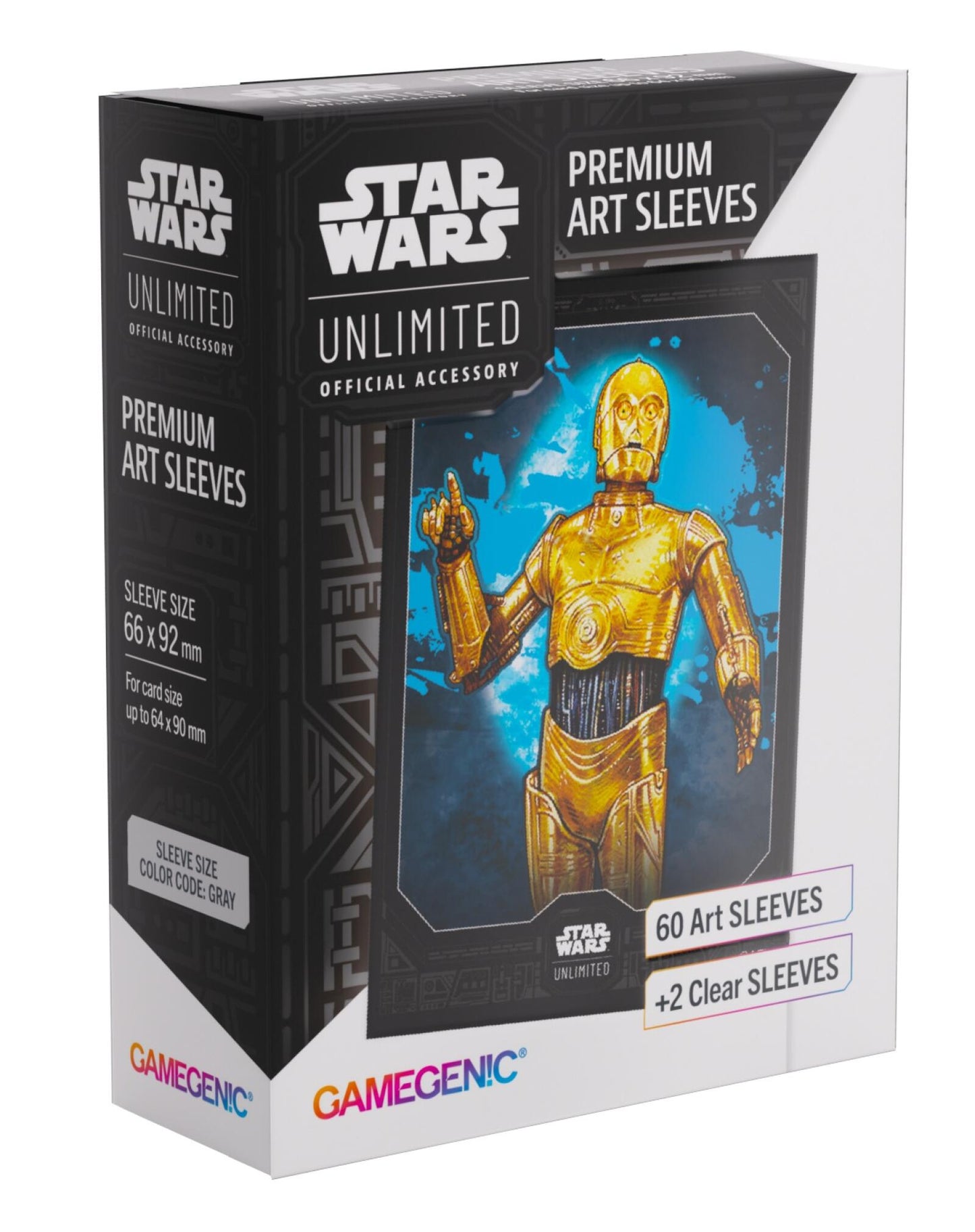 PREORDER Gamegenic Star Wars Unlimited Premium Art Sleeves -C-3PO (66mm x 92mm) (62 Sleeves Per Pack)