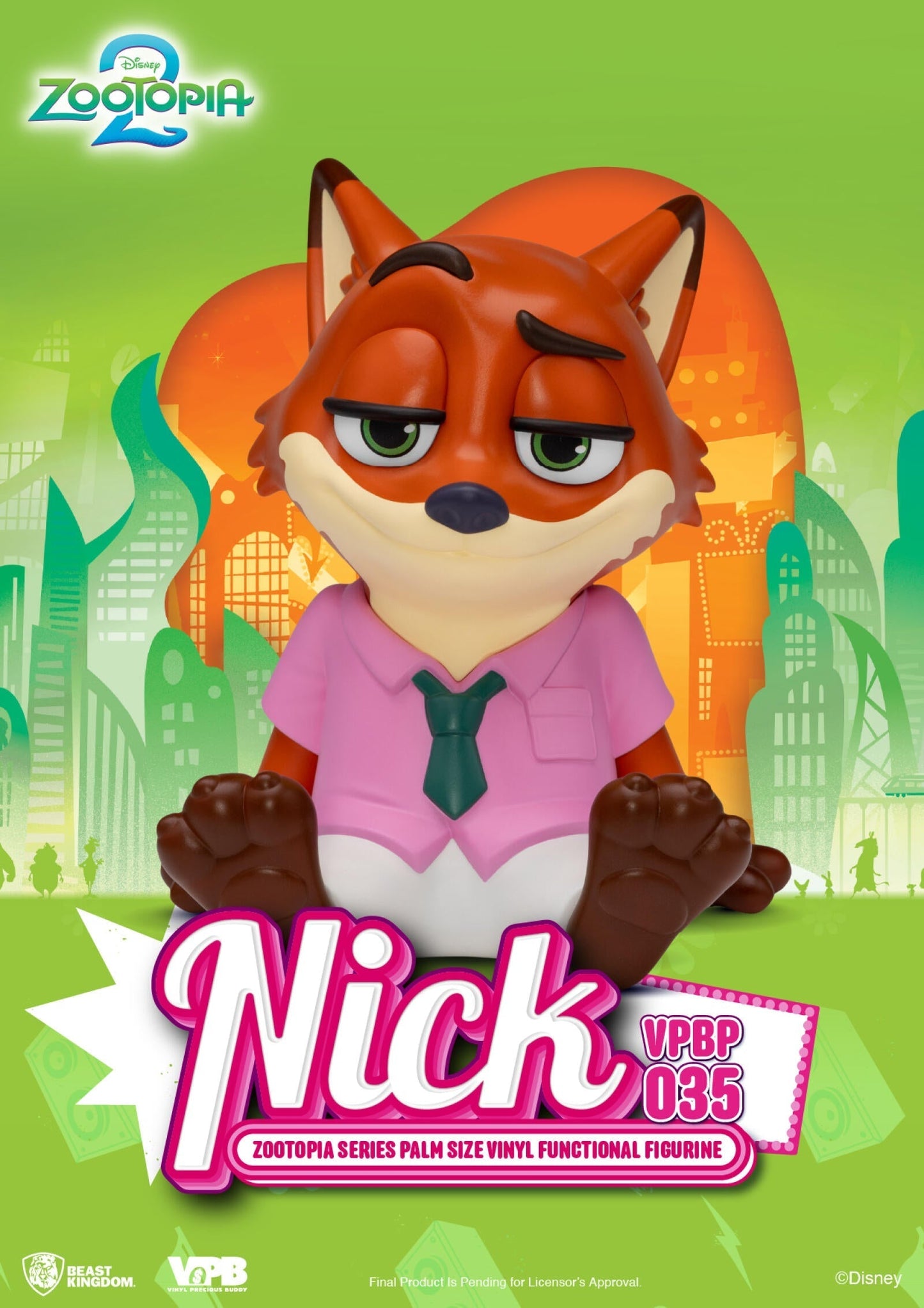 PREORDER Beast Kingdom Piggy Bank Zootopia Series Palm Size Vinyl Functional Figurine Nick