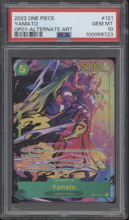 Yamato One Piece Card Game OP01 Alternate Art #121 PSA 10