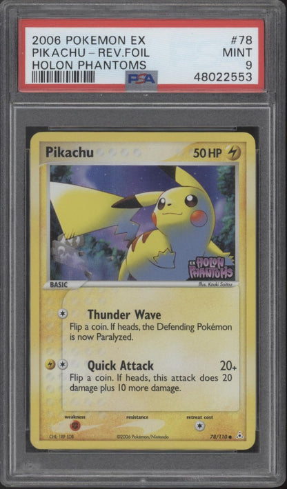 Pikachu Pokemon Holon Phantoms Reverse Holo #78 PSA 9