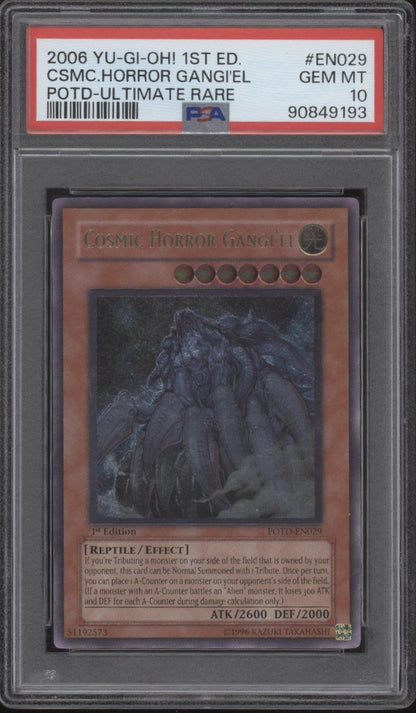 Cosmic Horror Gangi'el  Yu-Gi-Oh! POTD Ultimate Rare 1st Edition #EN029 PSA 10