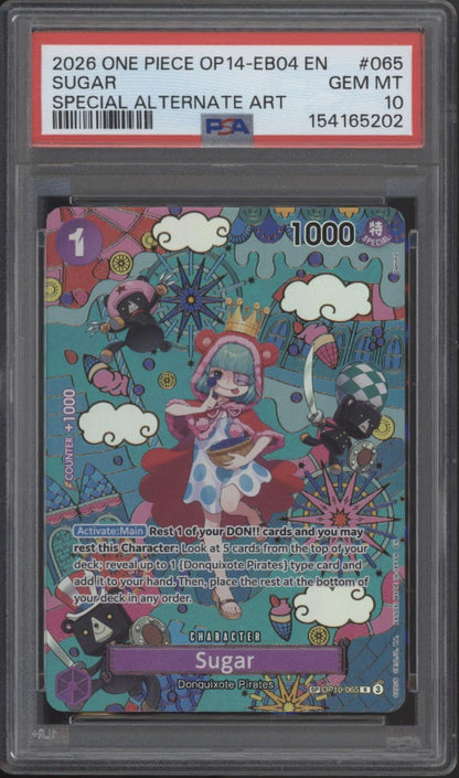 Sugar One Piece Card Game OP14-EB04 Special Alternate Art #065 PSA 10