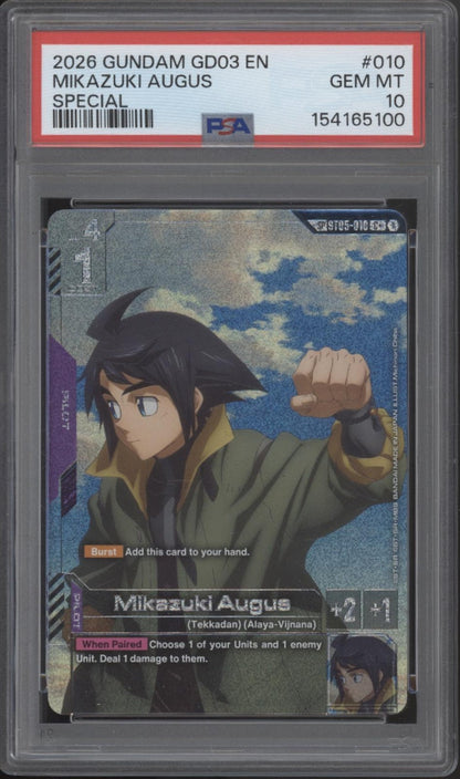 Mizazuki Augus Gundam TCG GD03 Special #010 PSA 10