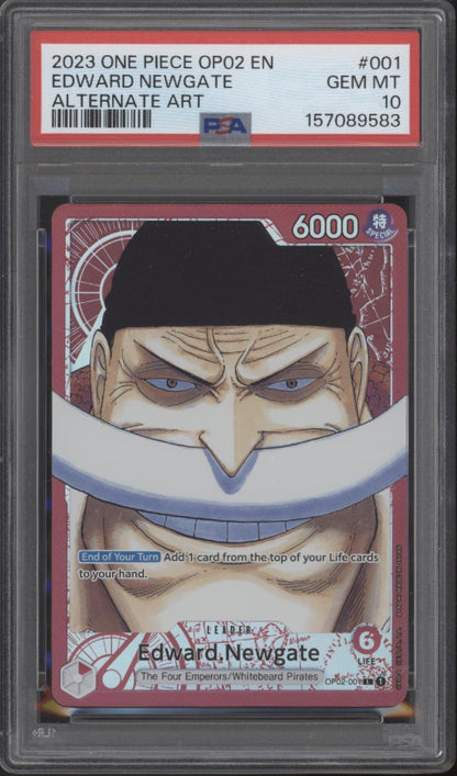 Edward Newgate Pokemon OP02 Alternate Art #001 PSA 10