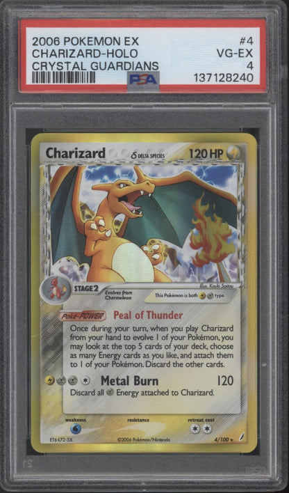 Charizard Pokemon Crystal Guardians Holo #4 PSA 4
