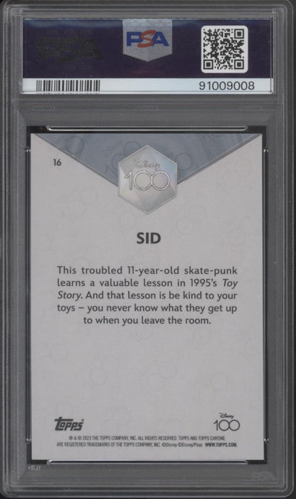 Sid 2023 Topps Chrome Disney 100 Year Diamond Refractor 033/100 #16 PSA 10