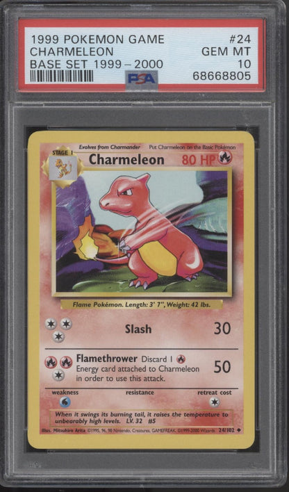 Charmeleon Pokemon Base Set #24 PSA 10