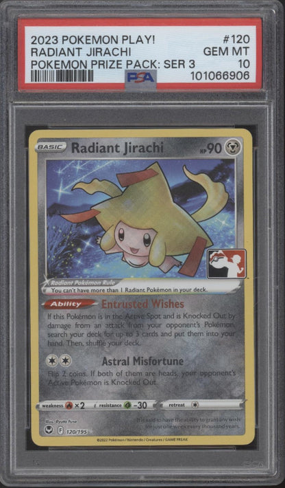 Radiant Jirachi Pokemon Play! Prize Pack Series 3 #120 PSA 10