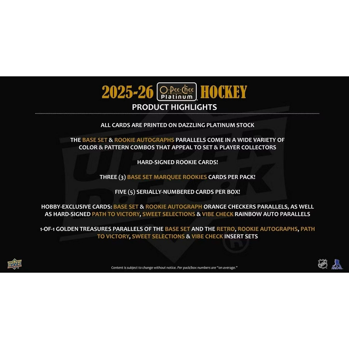 2025-26 Upper Deck O-Pee-Chee Platinum Hockey Hobby Box *Contact Us To Order*