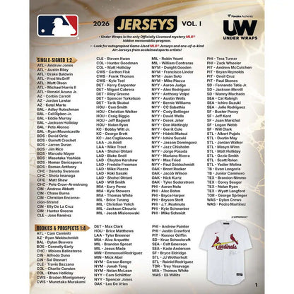 2026 Under Wraps Autographed MLB Jerseys Vol. I Mystery Box