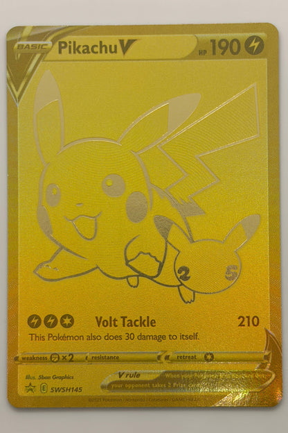 Pikachu V SWSH145 Celebrations Black Star Promo Gold NM