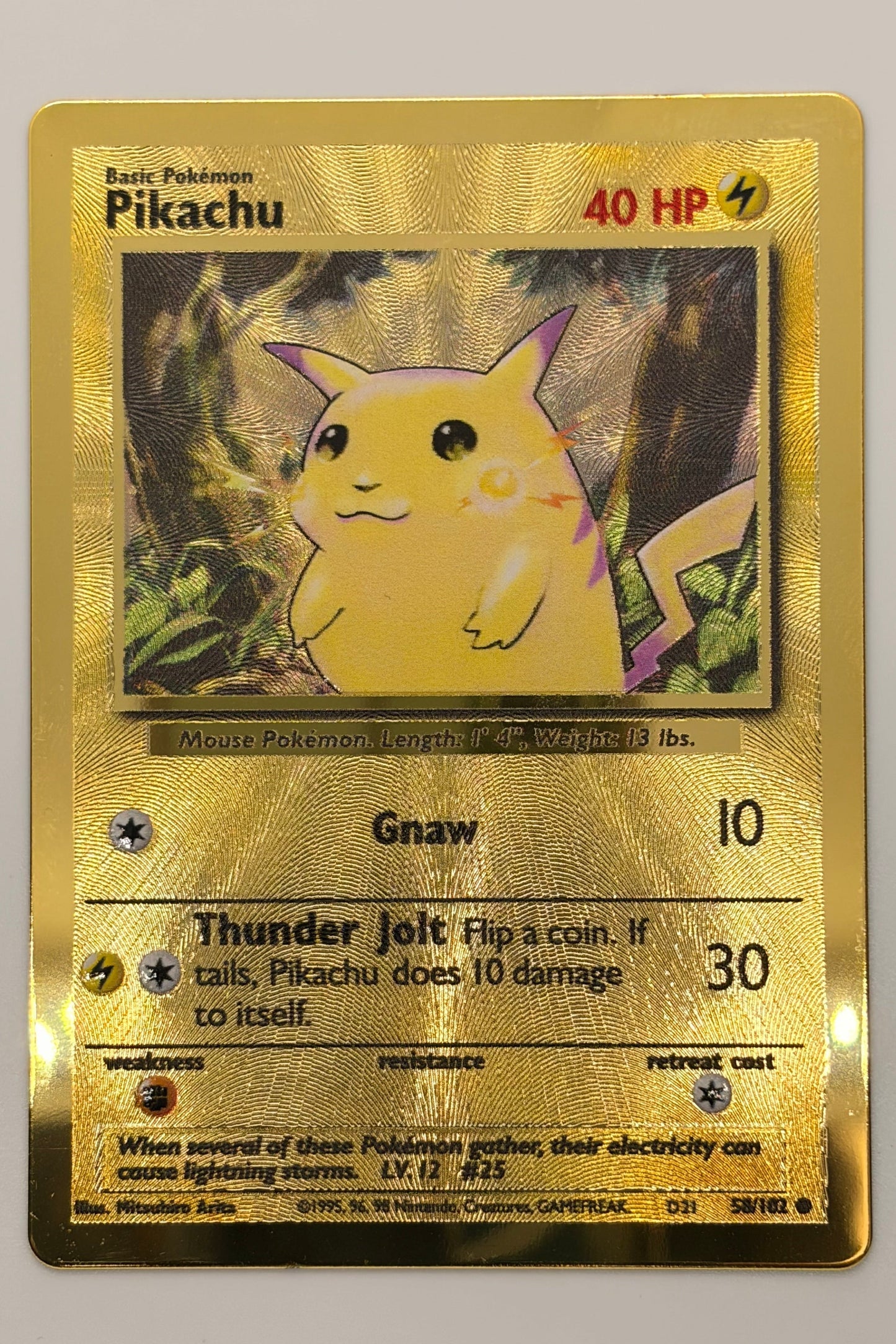 Pikachu Metal Gold Card UPC Pokemon 25th Anniversary Celebrations 58/102