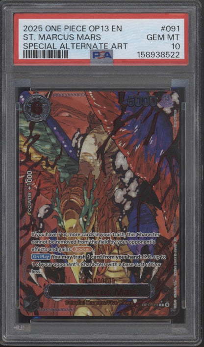 The Five Elders One Piece OP13 Special Alternate Art PSA 10 Sequential Set of 5