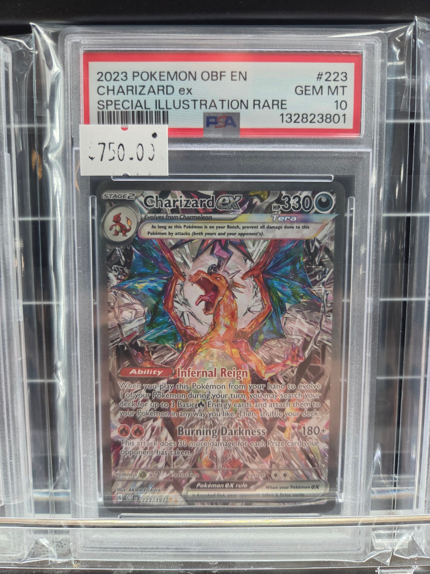 2023 POKEMON OBF EN-OBSIDIAN FLAMES #223 CHARIZARD ex SPECIAL ILLUSTRATION RARE psa 10